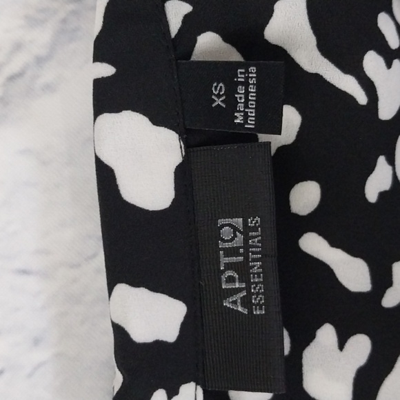 Apt. 9 Top Button Down Long Sleeve Black White Sz XS - Picture 5 of 5